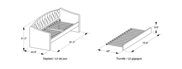 Saint Lawrence Daybed (Light Gray) - Image 2